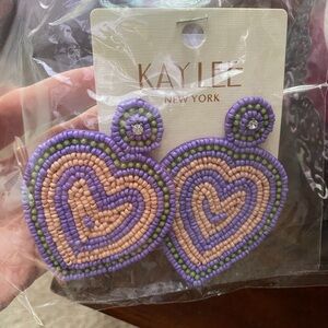 Kaylee New York Beaded Heart Earrings